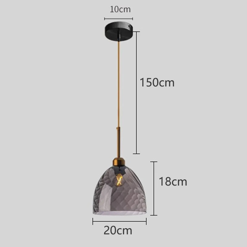 Suspension Nordique en Verre Fumé pour Éclairage Intérieur