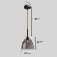 Suspension Nordique en Verre Fumé pour Éclairage Intérieur