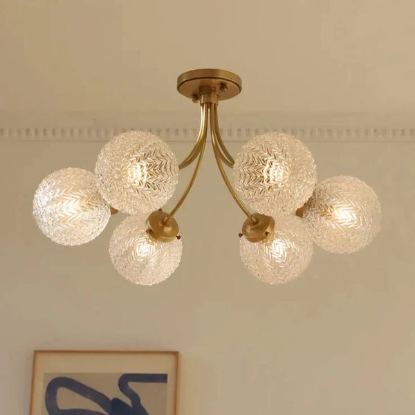 Plafonnier doré de luxe avec boules - Style américain