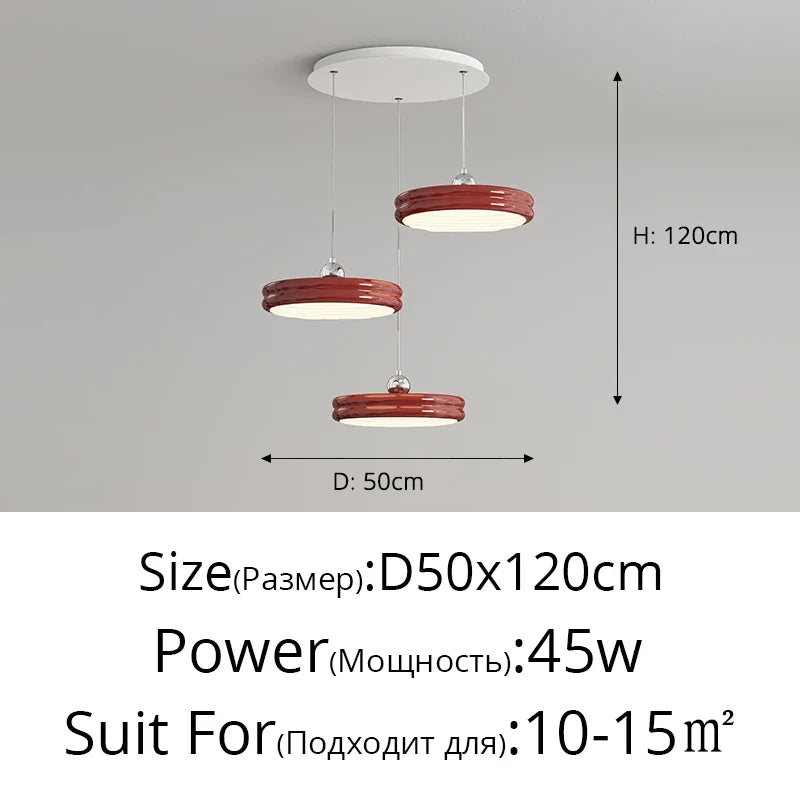 Suspension de luxe moderne dimmable avec abat-jour circulaire en fer - Collection Élégance contemporaine
