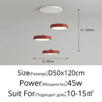 Suspension de luxe moderne dimmable avec abat-jour circulaire en fer - Collection Élégance contemporaine
