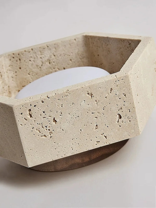 Plafonnier LED design moderne en bois clair Wabi-Sabi