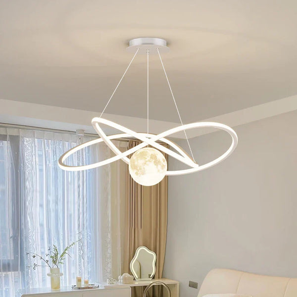 Lustre LED Arrondi pour une Décoration Intérieure Moderne