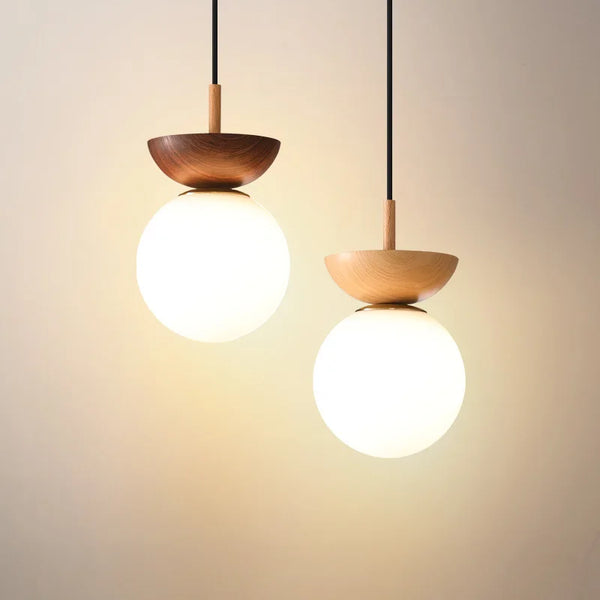 Plafonnier LED "Naturel Nordique" avec Abat-jour en Verre