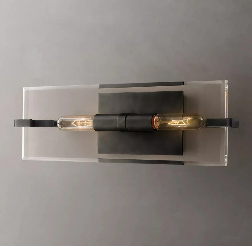 Appliques linéaires rétro LED en verre transparent - Prestige Lumière