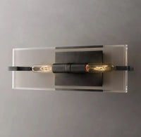 Appliques linéaires rétro LED en verre transparent - Prestige Lumière