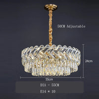 Lustre LED Moderne de Luxe en Cristal pour Salon et Salle à Manger