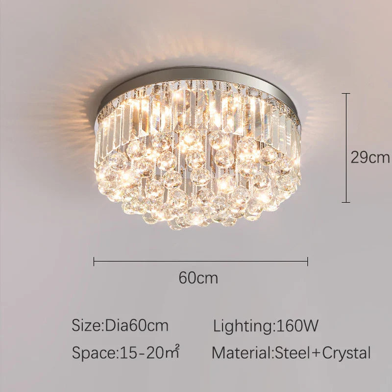 Plafonnier LED de luxe en cristal pur