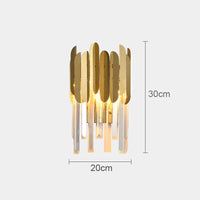 Applique murale LED en cristal doré de style moderne