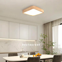 Plafonnier LED en bois Ultra-fin - Design nordique moderne