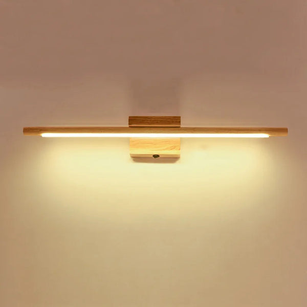 Applique murale LED en bois massif et interrupteur moderne