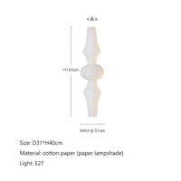 Lustre Nordique Wabi Sabi Vent Papier de Riz Suspension LED Lumières