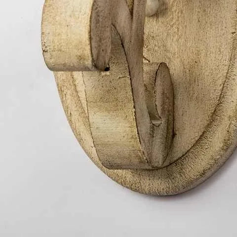 Applique murale rétro américaine en bois massif à tête unique - Édition Vintage Signature