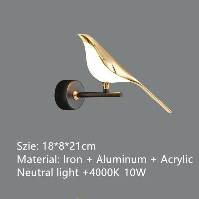 Lustre LED Oiseau-de-pie : Suspension Créative
