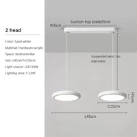 Lustre LED Nordique Vert 1-3 Tête Disque Suspension - Luminaire Design pour Salon, Chambre, Cuisine - Décor Maison