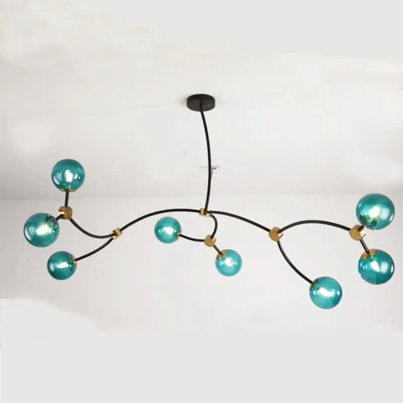 Lustre Moléculaire Nordique - Suspension Lumière Magique Haricot LED
