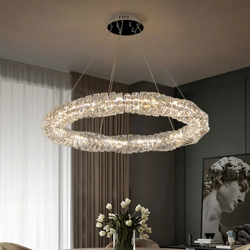 Lustre Led cristal K9 de luxeuspendu