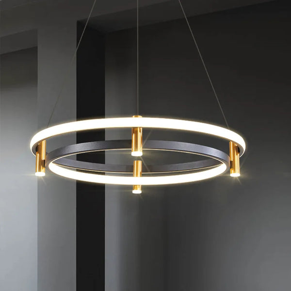 Lustre LED Nordique en Forme d'Anneau - Suspension Lumineuse Décorative