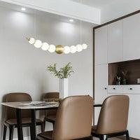 Luminaire de suspension LED en laiton avec fil réglable et abat-jour rond