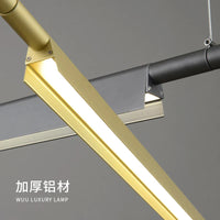 Suspension design scandinave linéaire avec compendium LED longue