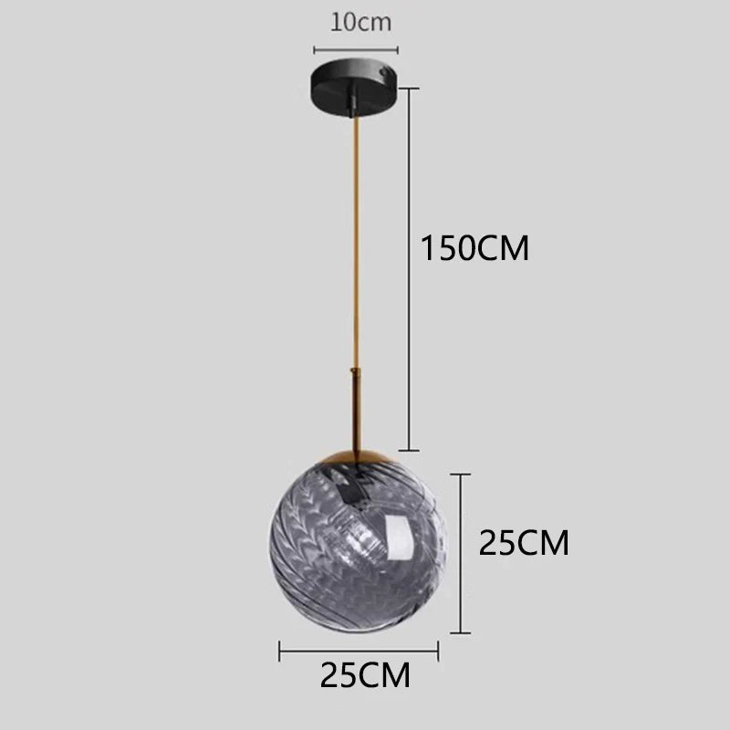 Suspension Nordique en Verre Fumé pour Éclairage Intérieur