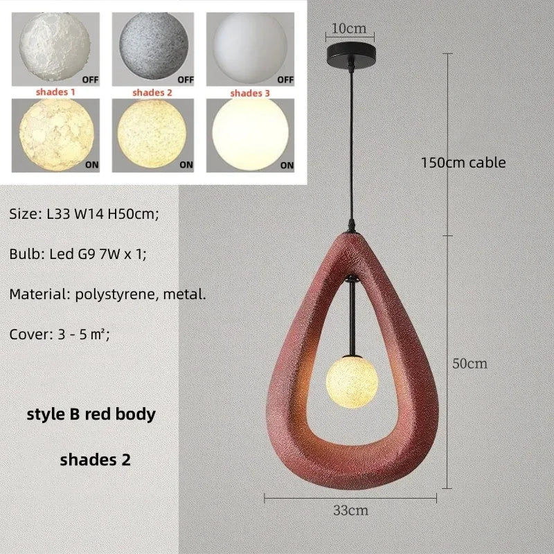 Nordique Suspension LED pour Salle à Manger - Collection Wabi Sabi