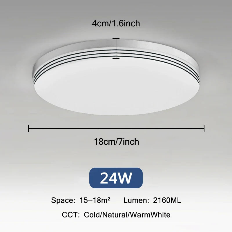 Plafonnier LED Ultra Mince - Forme Ronde & Carrée
