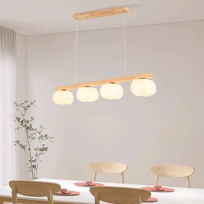 Lustre en bois naturel - Style coton
