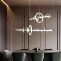 Lustre de luxe à bulles à LED en verre transparent créatif