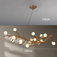 Lustre LED Branche de Bois: Design Moderne