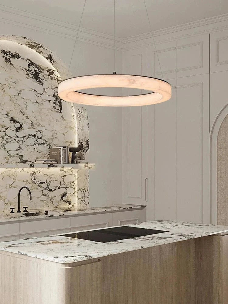 Suspension LED Luxe en Marbre Authentique