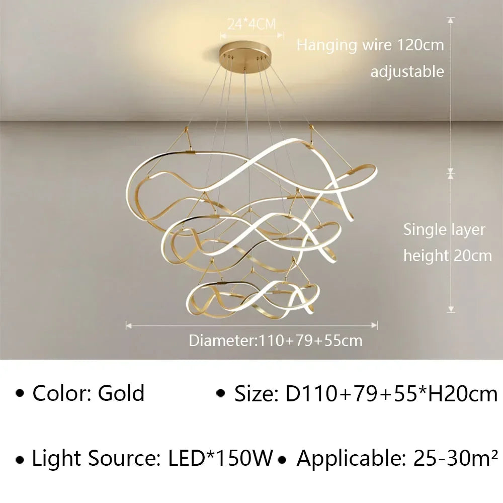 Lustre LED Moderne pour Salon et Restaurant