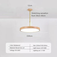 Suspension LED en bois Nordic Slim