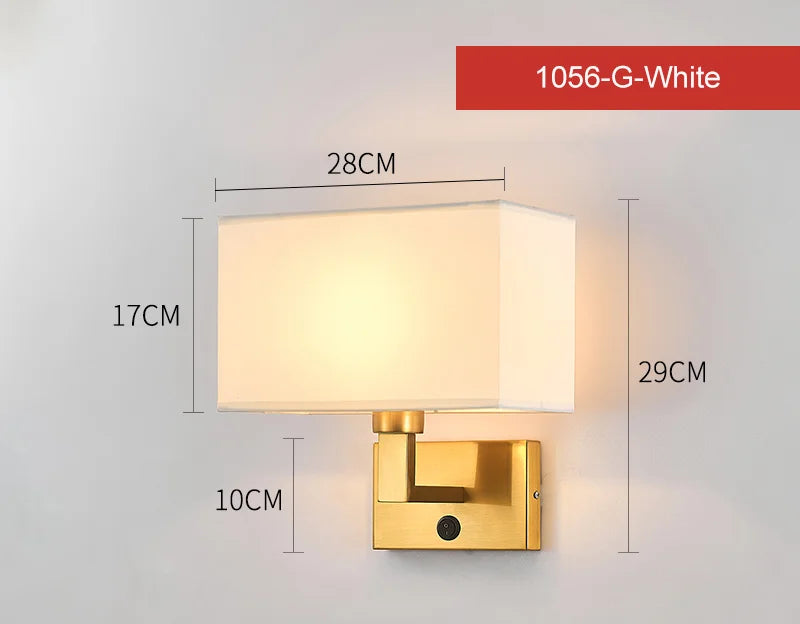 Applique murale Led de luxe avec abat-jour en tissu