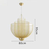 Lustre Nordique Dimmable en Grille Métallique LED Géométrique, Design Moderne