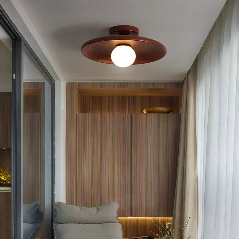 Plafonnier LED Nordique en Bois