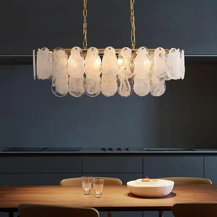 Lustre Nordique de Luxe en Métal avec Cristaux LED Suspendu - Collection Prestige