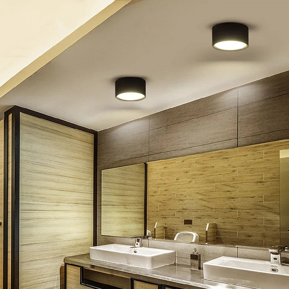 Mini LED Plafonnier Dimmable en Grain de Bois - Éclairage de Surface