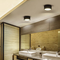Mini LED Plafonnier Dimmable en Grain de Bois - Éclairage de Surface
