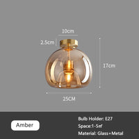 Plafonnier de Luxe en Verre Fumé Ambre Gris