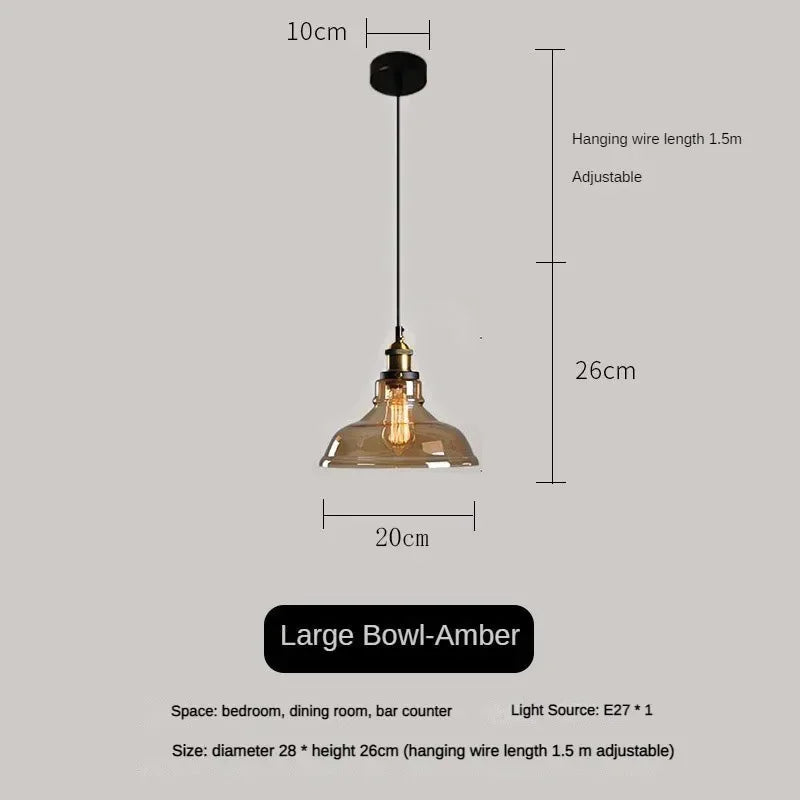 Suspension vintage en verre fumé pour restaurant loft