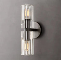 Applique murale LED Moderne en Cristal Clair et Nickel Laiton