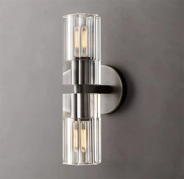 Applique murale LED Moderne en Cristal Clair et Nickel Laiton