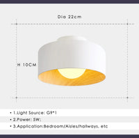 Plafonnier LED Nordique Moderne en Bois de Noyer