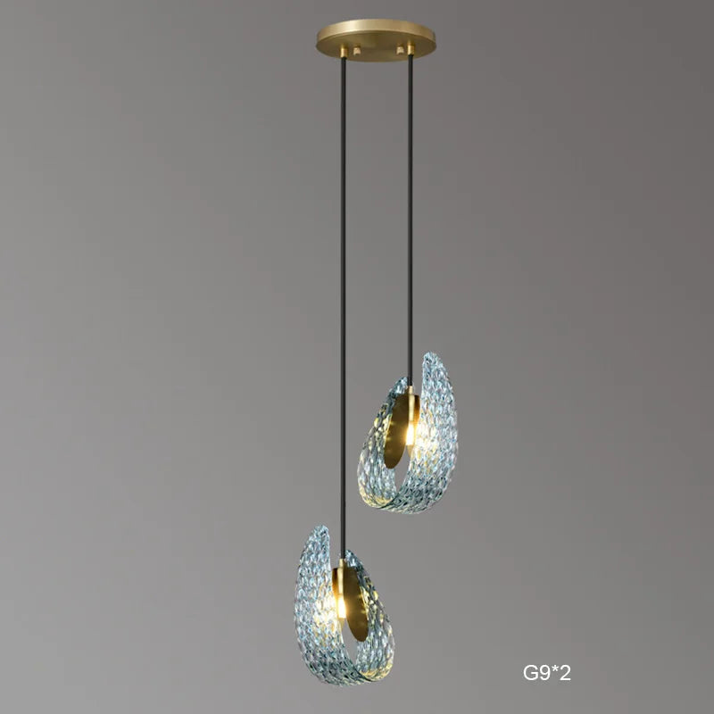 Petite lampe à main en verre moderne de suspension