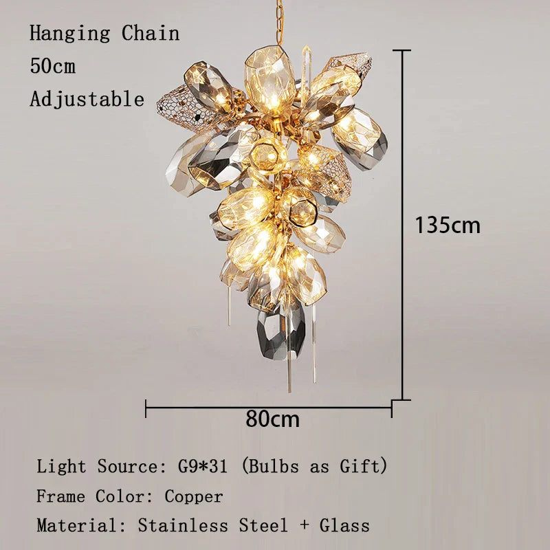 Lustre en verre post-moderne LED de luxe