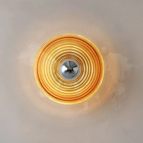 Applique murale LED rétro en verre ondulé pour armoires sur rail - Élégance Illuminée