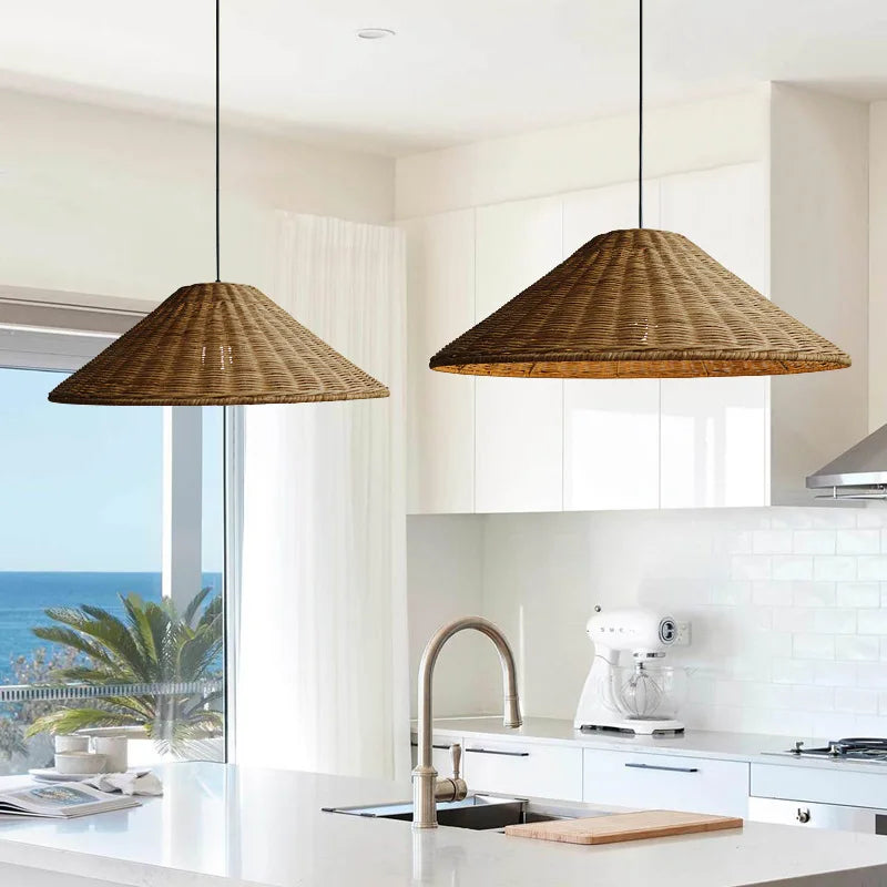 Suspension Zen en rotin de bambou