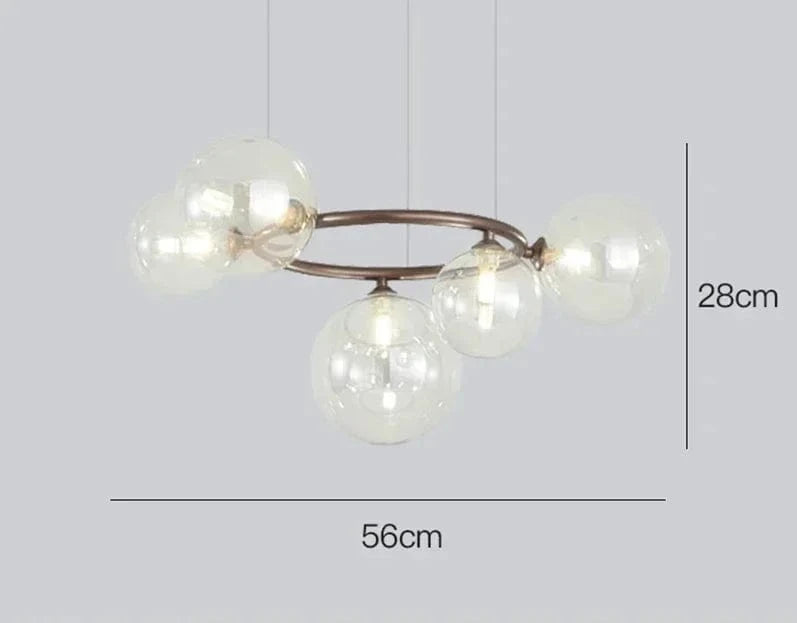 Lampe suspendue d'art en verre fumé de luxe