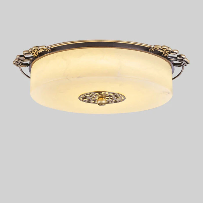 Plafonnier Luxe Européen Circulaire Marbre LED Grand Ménage Chambre Salon Balcon Couloir Allée Illuminaires